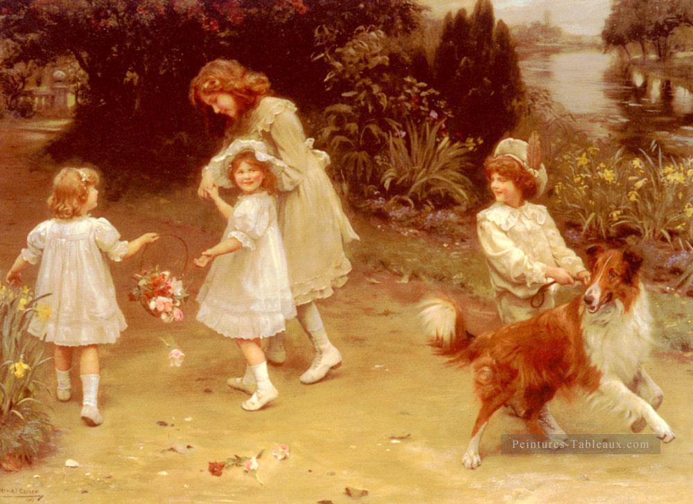 L’amour à la première vue enfants idylliques Arthur John Elsley Peintures à l'huile
